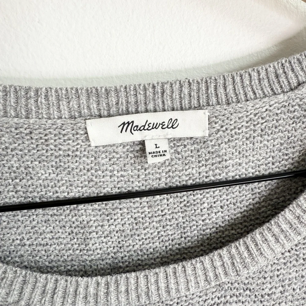 MADEWELL Riverside Texture Sweater in Marled Stone Size Large